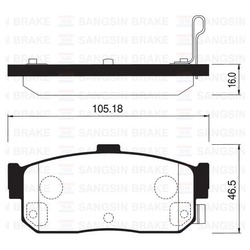 Колодки тормозные дисковые задние SP1107R Sangsin