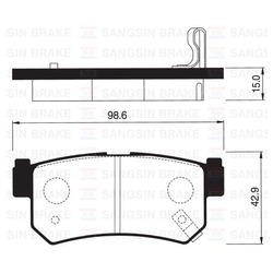 Колодки тормозные дисковые задние SP1151 Sangsin
