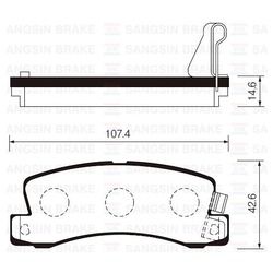 Колодки тормозные дисковые задние SP1208 Sangsin