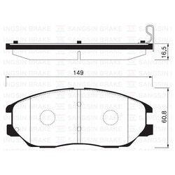 Колодки тормозные дисковые передние SP1161 Sangsin