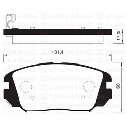 Колодки тормозные дисковые передние SP1182 Sangsin