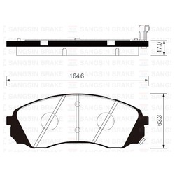 Колодки тормозные дисковые передние SP1238 Sangsin