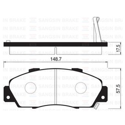 Колодки тормозные дисковые передние SP1076F Sangsin