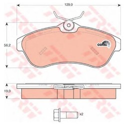 Колодки тормозные дисковые передние GDB1496 TRW