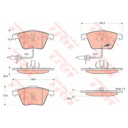 Колодки тормозные дисковые передние GDB1528 TRW