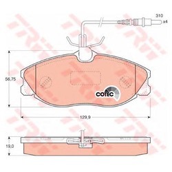 Колодки тормозные дисковые передние GDB1194 TRW