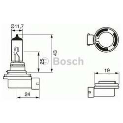 Лампа "Bosch" Pure Light Standart H11 12V 55W PGJ19-2 1987302084
