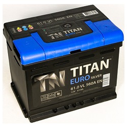 Аккумуляторная батарея "Titan" Euro Silver 12В 61Ач о.п. 242x175x190